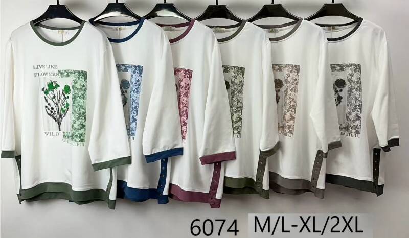 Bluzki damskie Roz M/L-XL-2XL, Mix Kolor Paczka 12 szt